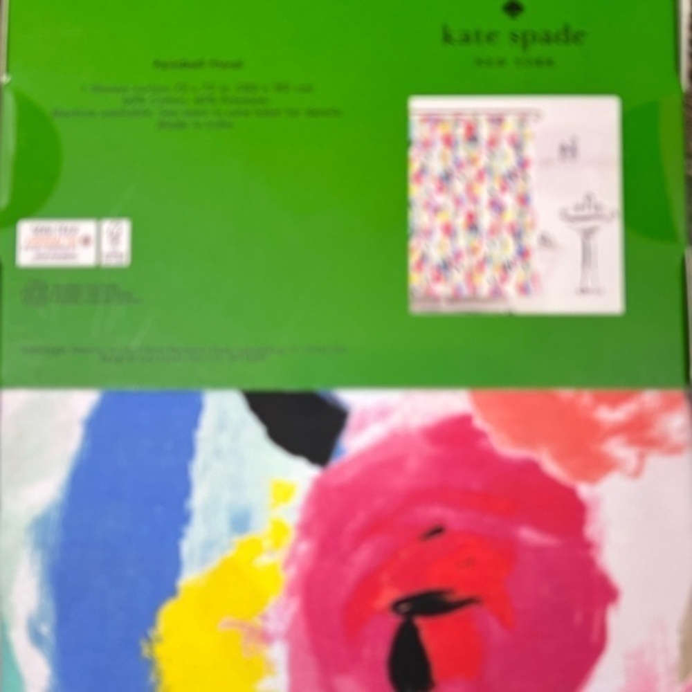 Kate Spade - ‘Primary Colors’ shower curtain. 72“ x 72“. NWT.
